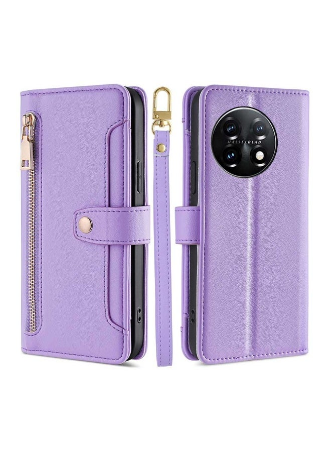 general Wallet Case for OnePlus ACE 5/ACE 5 Pro 5G, Flip Folio Leather Zipper Wallet Case with Adjustable Crossbody Lanyard Wristband Card Holder Holder for OnePlus ACE 5/ACE 5 Pro 5G - Image 1