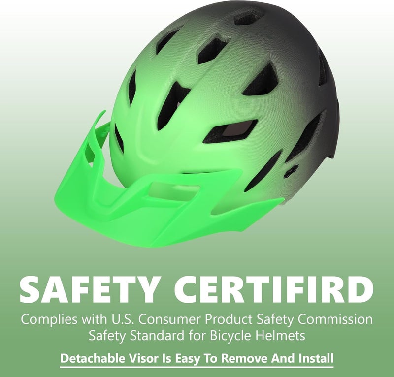 Bavilk Kids Bike Helmet, Kids Boys Girls Bike Helmets with LED Light Detachable Visor Children Youth Teen Multi-Sport for Skating Cycling Scooter Skateboard Adjustable & Lightweight 19.7"-22.4" - Image 3