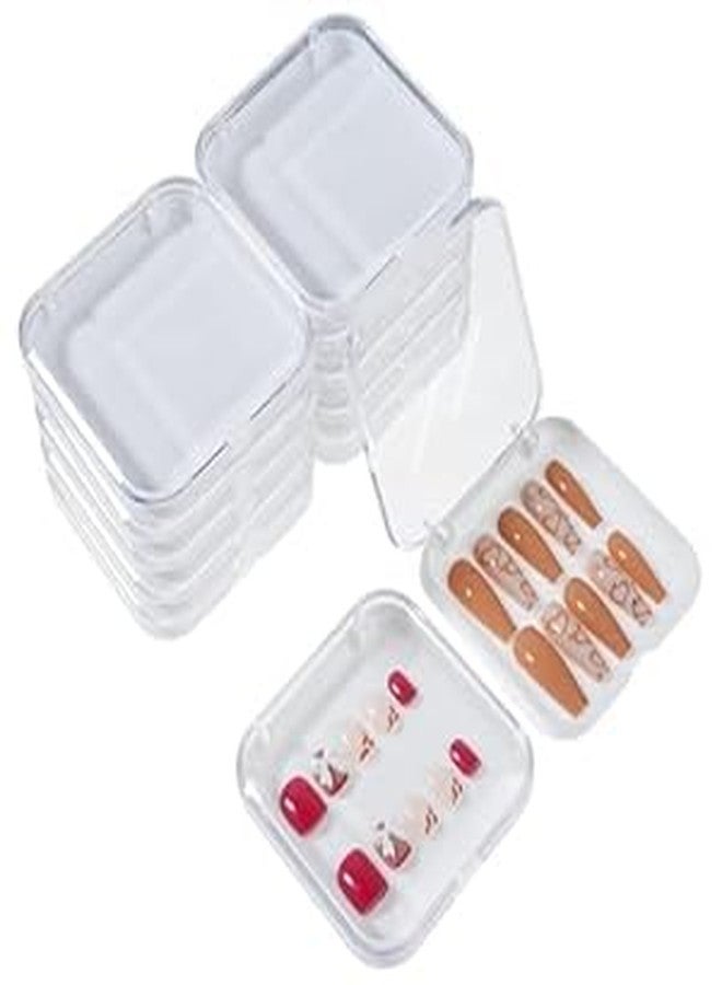 HMAA Nail Storage Box Nails Display Storage Container Transparent Nail Packaging Boxes Organizer Case Press On Nail Packaging Box for Salon Home (10 - PCS, SMALL) (Multicolor) - Image 1