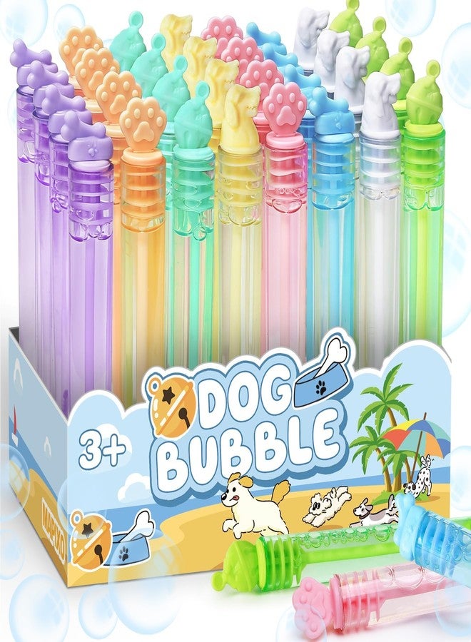 MAPIXO Paw Print Party Favors Supplies, 32 Pcs 8 Neon Color Puppy Dog Bubble Wand Bulk, Mini Bubble Toys for Kids Toddler, Box, Carnival Prizes, Birthday Decoration, Goody Bag Stuffers Fillers - Image 1