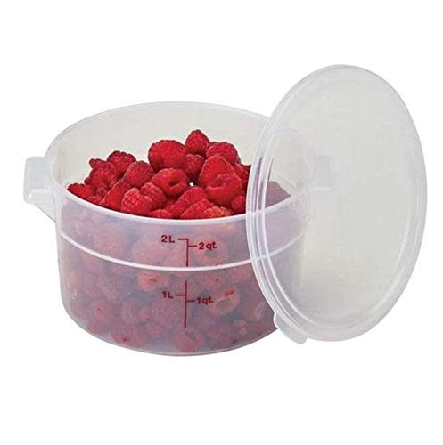 Amz Empire Cambro 2 Qt Round Storage Container With Lid Translucent And Measuring Cup/Container Kit/Kitchen Organization Set - Image 1
