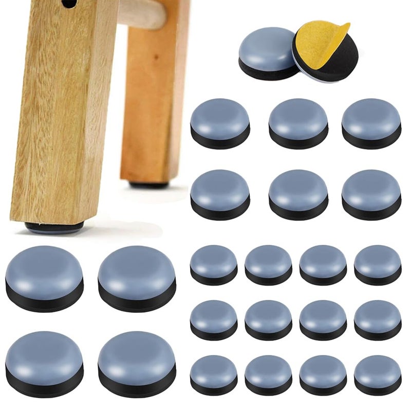 TRKETK 24 Pcs Teflon Furniture Sliders PTFE Round Self Adhesive Furniture Sliders Sliders Kitchen Appliances for Air Fryer Bread Maker Mixers Grills (Round) - Image 1