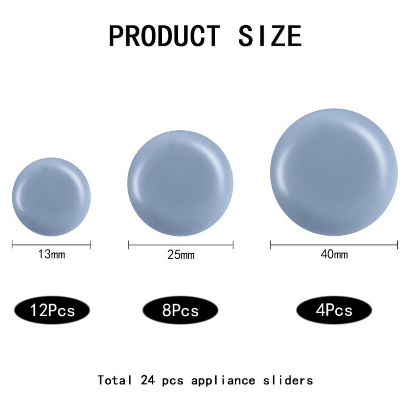 TRKETK 24 Pcs Teflon Furniture Sliders PTFE Round Self Adhesive Furniture Sliders Sliders Kitchen Appliances for Air Fryer Bread Maker Mixers Grills (Round) - Image 2