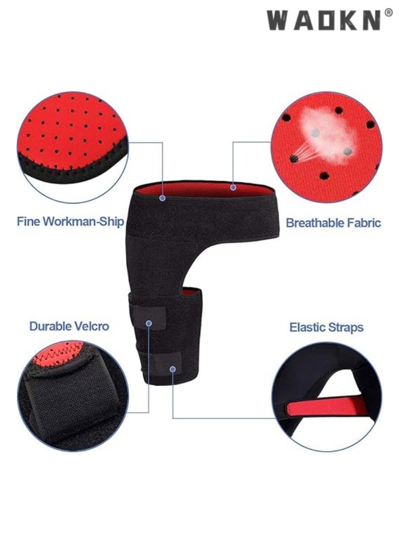 WAOKN Men and Women Adjustable Hip Groin Stabilizer and Hip Brace for Sciatica uncomfortable Relief, Thigh Leg Compression Support Wrap Sleeve for, Hip Joint uncomfortable, Quad Hamstring Joints Recovery  - Image 5