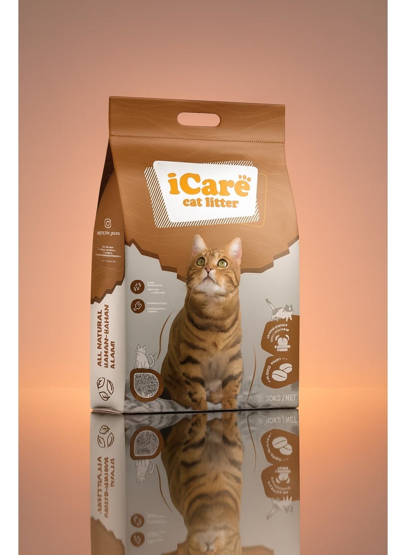 iCare Bentonite Cat Litter - Coffee Flavour - 10L - Image 1