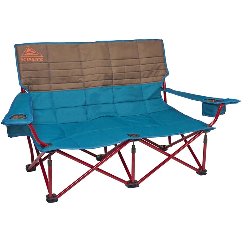 Kelty Low Loveseat Oversized 2-Person Heavy Duty Folding Camp Chair, Double Seat for Soccer Games, Tailgating, Beach Days (Low Height/Deep Lake) - Image 1