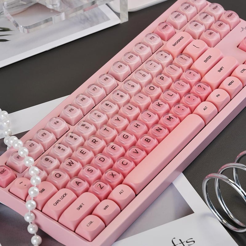 Sumgsn 132 Keys PBT Jelly Keycaps MOA Profile Sakura Pink Foundation Keycaps Comaptible with Wooting Keyboard 61/64/87/104/108 Cherry Mx Switches Mechanical Keyboards - Image 3