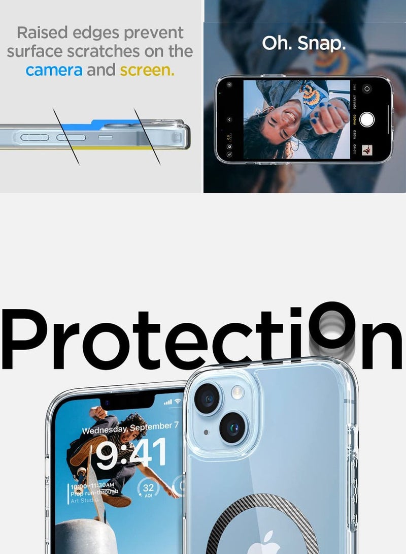 Spigen Ultra Hybrid Mag iPhone 14 Plus Case Cover with Magsafe - Carbon Fiber  - Image 5