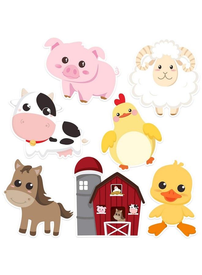 Blulu 35 Pieces Farm Animals Decor Farm Animal Party Decorations And Supplies Farm Animal Cutouts For Baby Shower Birthday Party Essentials With 80 Glue Point Dots - Image 1