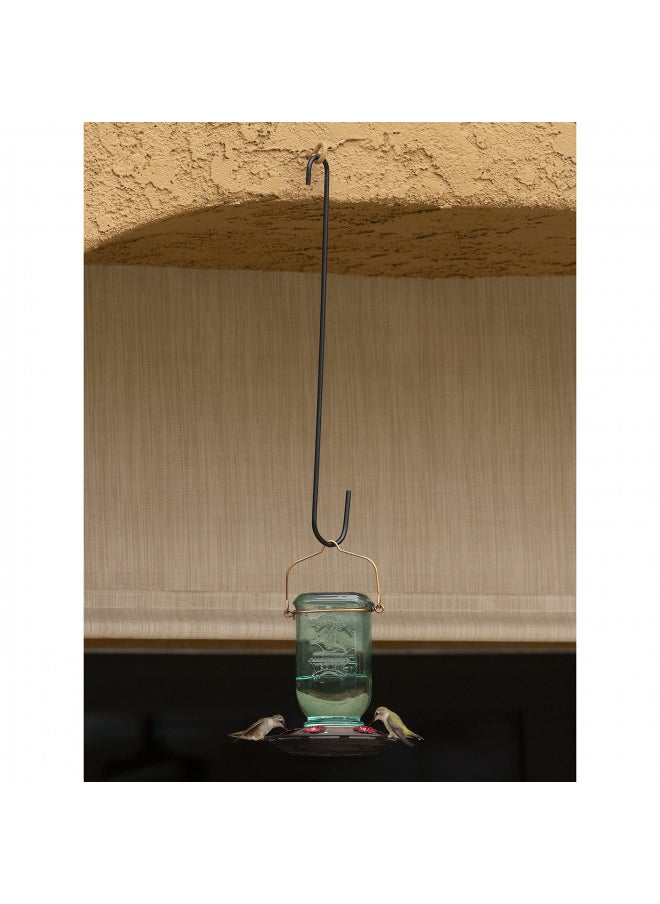 More Birds 18-Inch Extension Hook, Steel, Bird Feeders, Plants, and Windchimes, Black