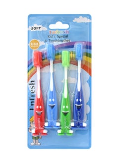 Enfresh 4-Pieces Kid's Special ToothBurshes With Cap 