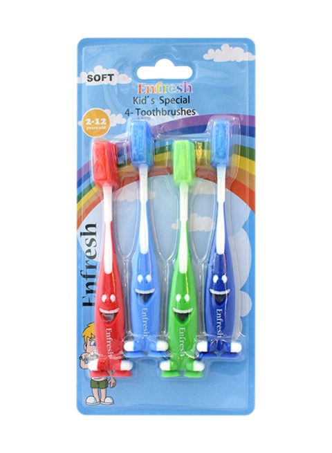 4-Pieces Kid's Special ToothBurshes With Cap
