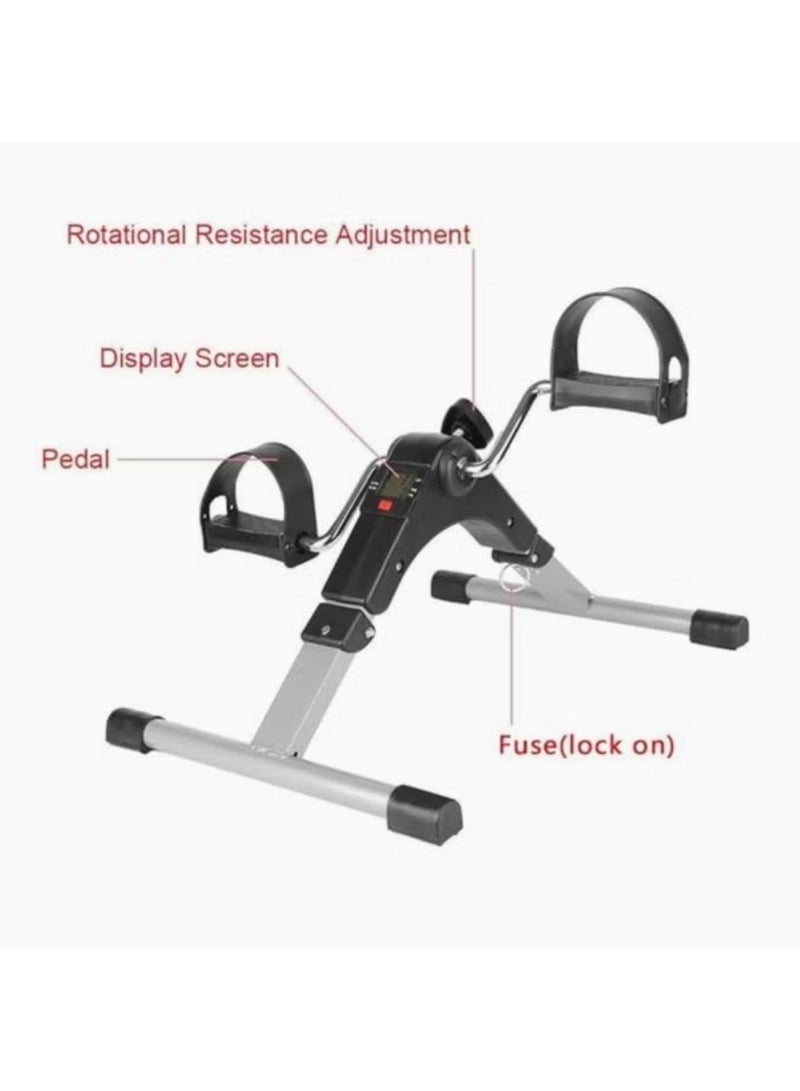 PORTABLE PEDAL EXERCISER-ARM AND LEG EXERCISE PEDDLER MACHINE, LOW IMPACT DESK CYCLE FOR FITNESS, IDEAL FOR SENIORS AND ELDERLY-FOLDING EXERCISE BIKE FOR HOME OR OFFICE,COMPACT,SIVER COLOR - Image 1