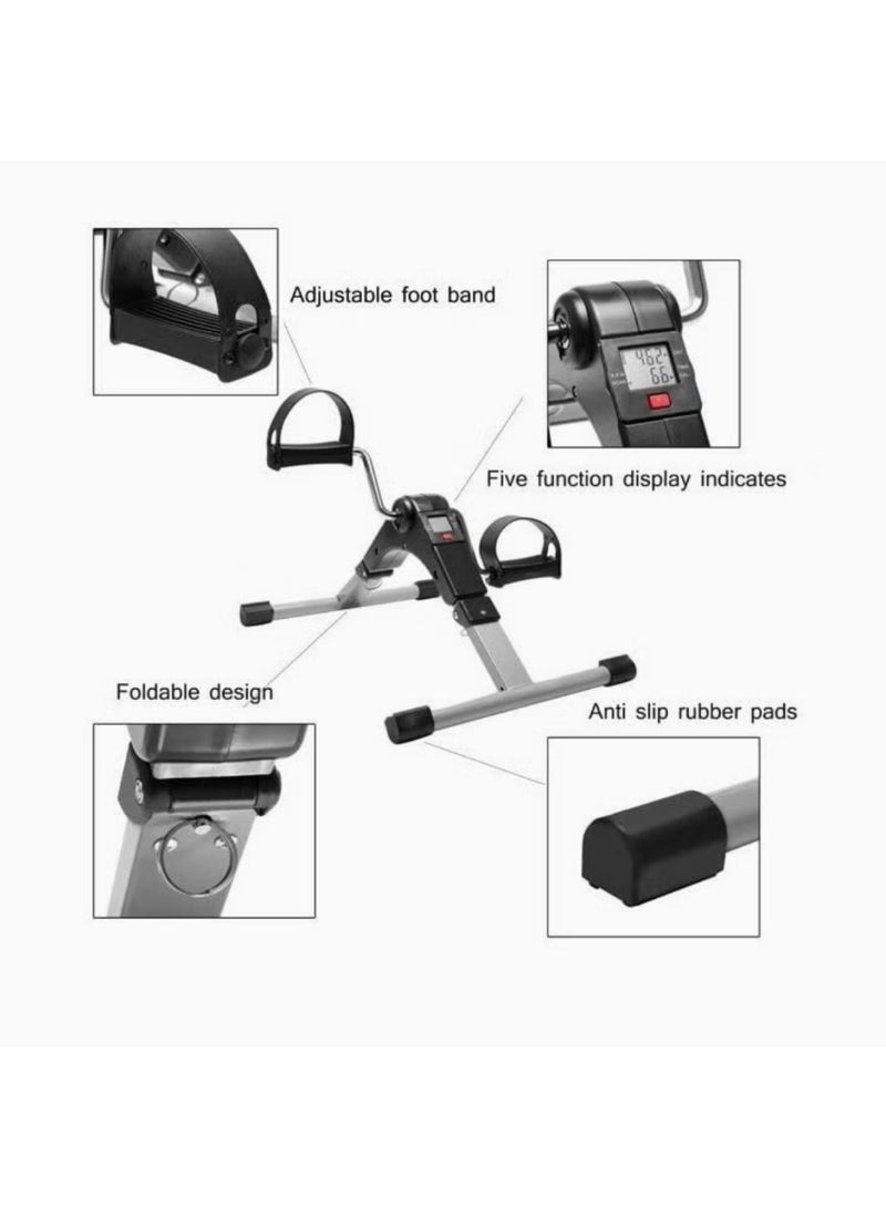 PORTABLE PEDAL EXERCISER-ARM AND LEG EXERCISE PEDDLER MACHINE, LOW IMPACT DESK CYCLE FOR FITNESS, IDEAL FOR SENIORS AND ELDERLY-FOLDING EXERCISE BIKE FOR HOME OR OFFICE,COMPACT,SIVER COLOR - Image 3