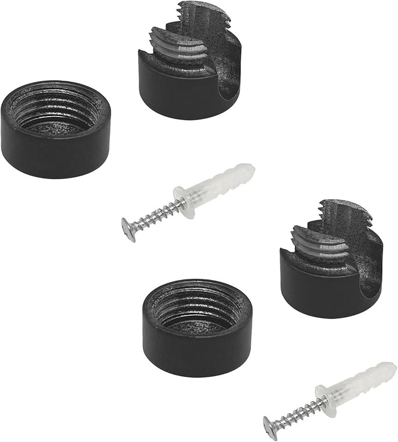 مجموعة مشبك الكابل الأسود من قطعتين، مثبتات كابلات من الألومنيوم حامل للمنزل والمكتب - Image 4