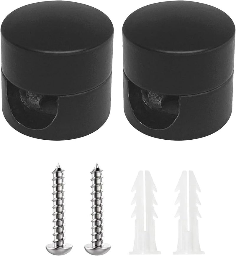 مجموعة مشبك الكابل الأسود من قطعتين، مثبتات كابلات من الألومنيوم حامل للمنزل والمكتب - Image 2