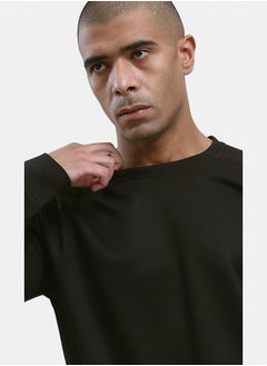 RAVIN Self Pattern Long Sleeves Black Sweatshirt  - Image 4