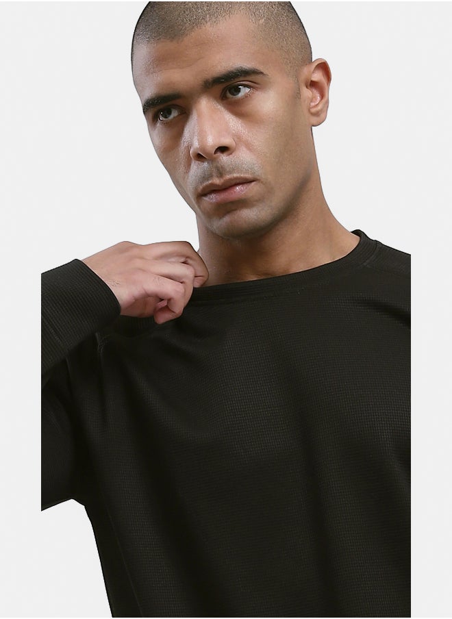 RAVIN Self Pattern Long Sleeves Black Sweatshirt  - Image 4