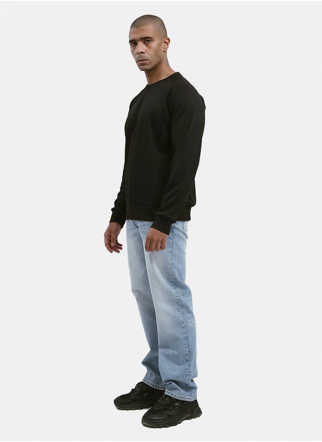 RAVIN Self Pattern Long Sleeves Black Sweatshirt  - Image 5