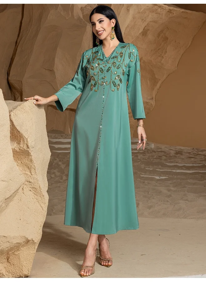 Madam Uniq New Arabic Heavy-Duty Hand-Stitched Diamond Abaya Dress for Saudi Dubai