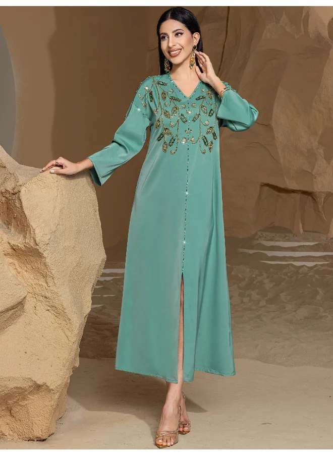 Madam Uniq New Arabic Heavy-Duty Hand-Stitched Diamond Abaya Dress for Saudi Dubai