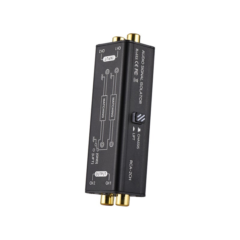 Portable 2 Channels RCA Ground Loop Isolator Professional Hum Eliminator Audio Signal Isolator Noise Filter for Home Stereo System Speaker Conference Microphones Audio Players - Image 3