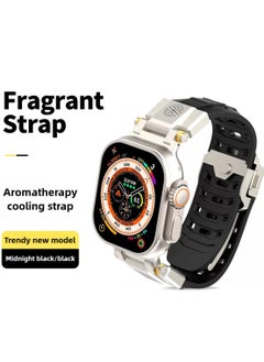 Apple Watch Fragrance Band ，Silicone waterproof sports，for Apple Watch Ultra 2 / Ultra 49mm, Series 9/8/SE2/7/6/SE/5/4/3/2/1 45mm/44mm/42mm .Black
