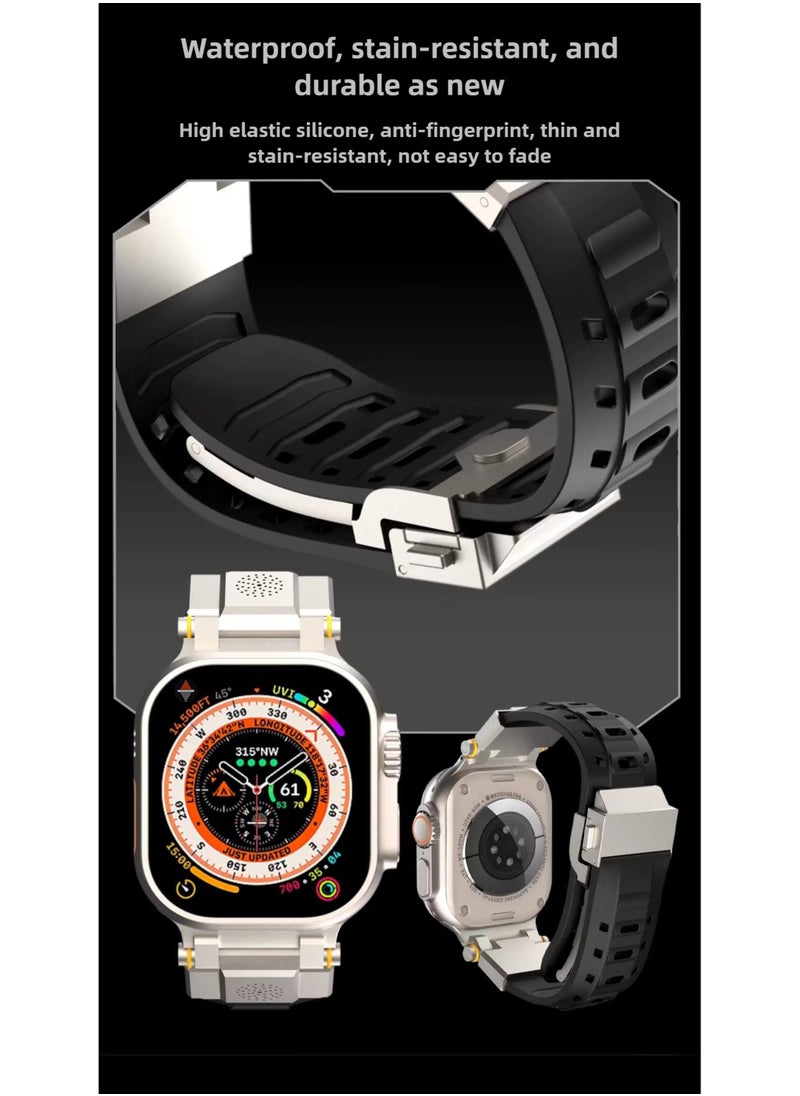Samu - Apple Watch Fragrance Band ，Silicone waterproof sports，for Apple Watch Ultra 2 / Ultra 49mm, Series 9/8/SE2/7/6/SE/5/4/3/2/1 45mm/44mm/42mm .Black - Image 1