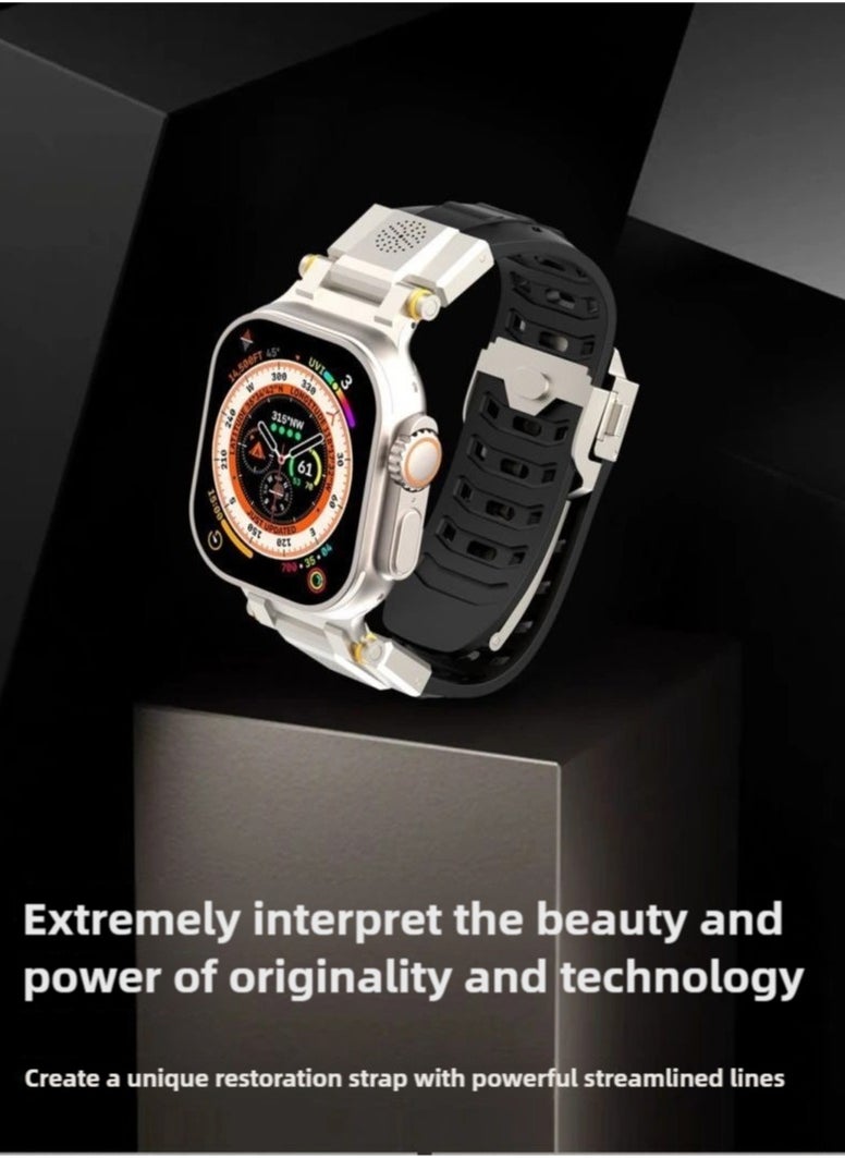 Samu - Apple Watch Fragrance Band ，Silicone waterproof sports，for Apple Watch Ultra 2 / Ultra 49mm, Series 9/8/SE2/7/6/SE/5/4/3/2/1 45mm/44mm/42mm .Black - Image 1