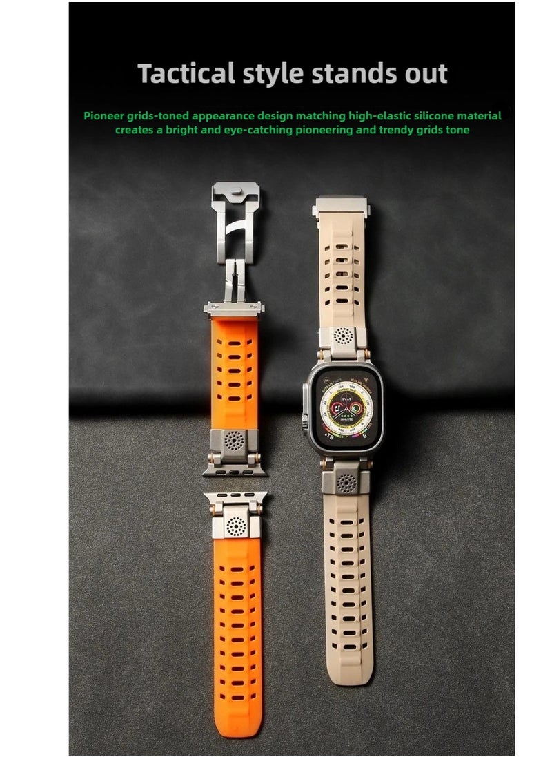 Samu - Apple Watch Fragrance Band ，Silicone waterproof sports，for Apple Watch Ultra 2 / Ultra 49mm, Series 9/8/SE2/7/6/SE/5/4/3/2/1 45mm/44mm/42mm .Black - Image 1