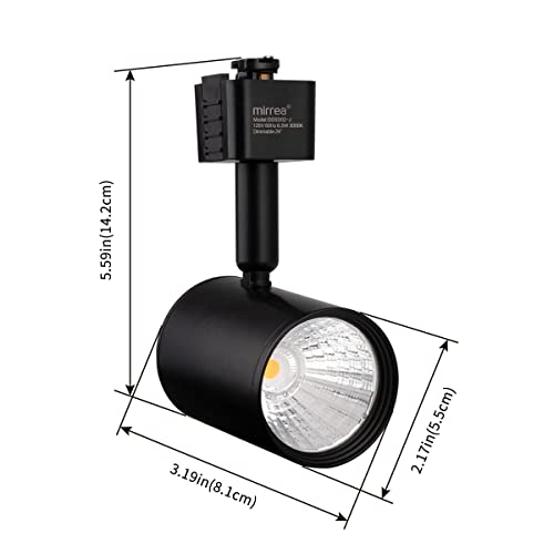 mirrea LED Track Lighting Heads Compatible with Single Circuit J Type Track Lighting Rail Ceiling Spotlight for Accent Task Wall Art Exhibition Lighting 6.5W 24° Black Pack of 6 (3000K Warm White) - Image 5