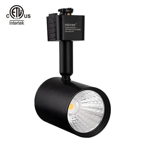 mirrea LED Track Lighting Heads Compatible with Single Circuit J Type Track Lighting Rail Ceiling Spotlight for Accent Task Wall Art Exhibition Lighting 6.5W 24° Black Pack of 6 (3000K Warm White) - Image 3