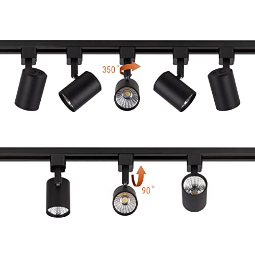 mirrea LED Track Lighting Heads Compatible with Single Circuit J Type Track Lighting Rail Ceiling Spotlight for Accent Task Wall Art Exhibition Lighting 6.5W 24° Black Pack of 6 (3000K Warm White) - Image 4
