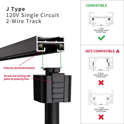 mirrea LED Track Lighting Heads Compatible with Single Circuit J Type Track Lighting Rail Ceiling Spotlight for Accent Task Wall Art Exhibition Lighting 6.5W 24° Black Pack of 6 (3000K Warm White) - Image 2