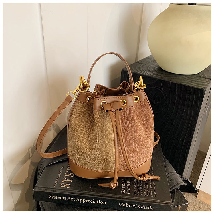 Niche Design High-End Bag Women'S Fashion Color Bucket Bag Casual Simple Messenger Bag