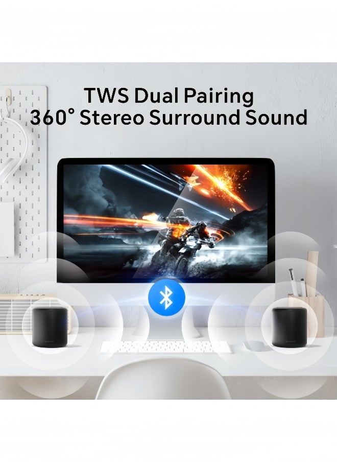 Generic Portable Bluetooth Speaker, Bluetooth  Wireles（black)s Fixed Speakers with HD Audio, TWS Pairing and Hands-Free Calling, Waterproof Room Speaker for TV, Car, Computer and Outdoor (black)  - Image 5