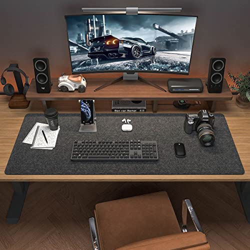 DAWNTREES Large Felt Desk Pad, 40''x16'' Full Desk Mouse Pad, Office Computer Desk Mat for Keyboard,100X40cm Felt Desk Mat for Desk Pad Protector - Image 3