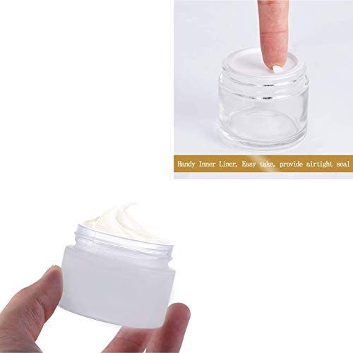 Devinez Multipurpose (Pack of 4) Round Clear Glass Cosmetic Jars,50gm with Inner Liners and Silver Lids, Travel Jars, Refillable for Makeup, Cream, Lotion, Sugar Scrubs, Eye Shadow Paint, Jewelry - Image 3