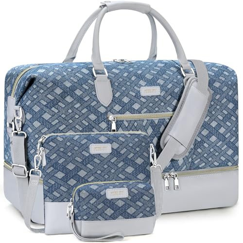 ITIEZY Weekender Bag for Women Travel Duffel Bag Carry On Overnight Bag with Shoe Compartment Large Nylon Travel Weekend Tote Bag - Image 1