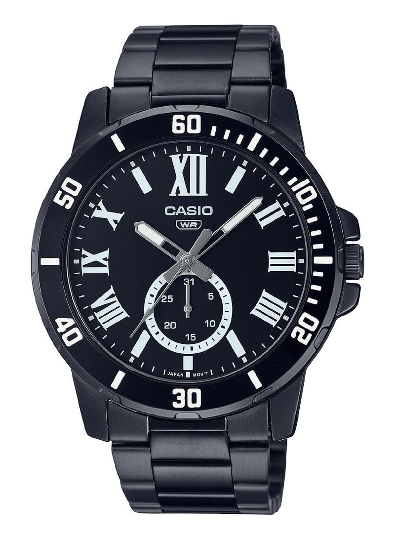 CASIO ساعة يد تناظرية من الفولاذ المقاوم للصدأ للرجال MTP-VD200B-1BUDF - Image 1