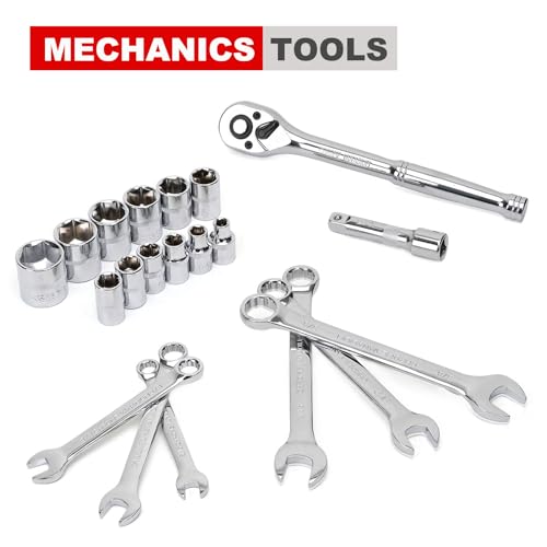 FASTPRO 236-Piece Home Repairing Tool Set, Mechanics Hand Tool Kit with 12-Inch Wide Mouth Open Storage Bag, Household Tool Set for DIY, Home Maintenance, Red - Image 4