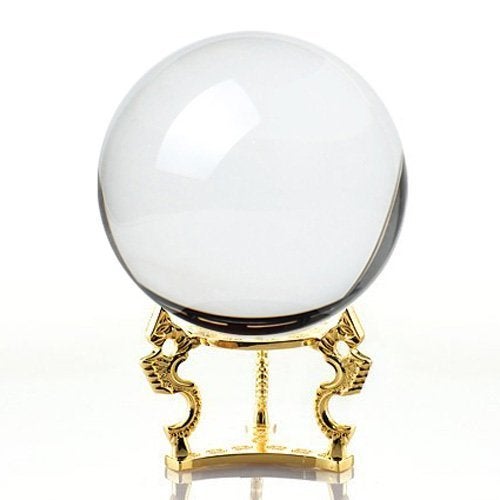 Amlong Crystal Amlong Crystal Clear Clear Crystal Ball Sphere 110mm 42 inch Diameter with Golden Dragon Stand in Gift Package 