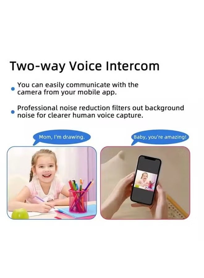 MIGOFAST Pack of 2 -1080p 4mp Color Night Vision Two Way Audio 360 Degree Ip Network Surveil Wireless Home Security Cctv Wifi Bulb Camera Wireless Light and provide 360°Panoramic Security Outdoor Surveillance - Image 4