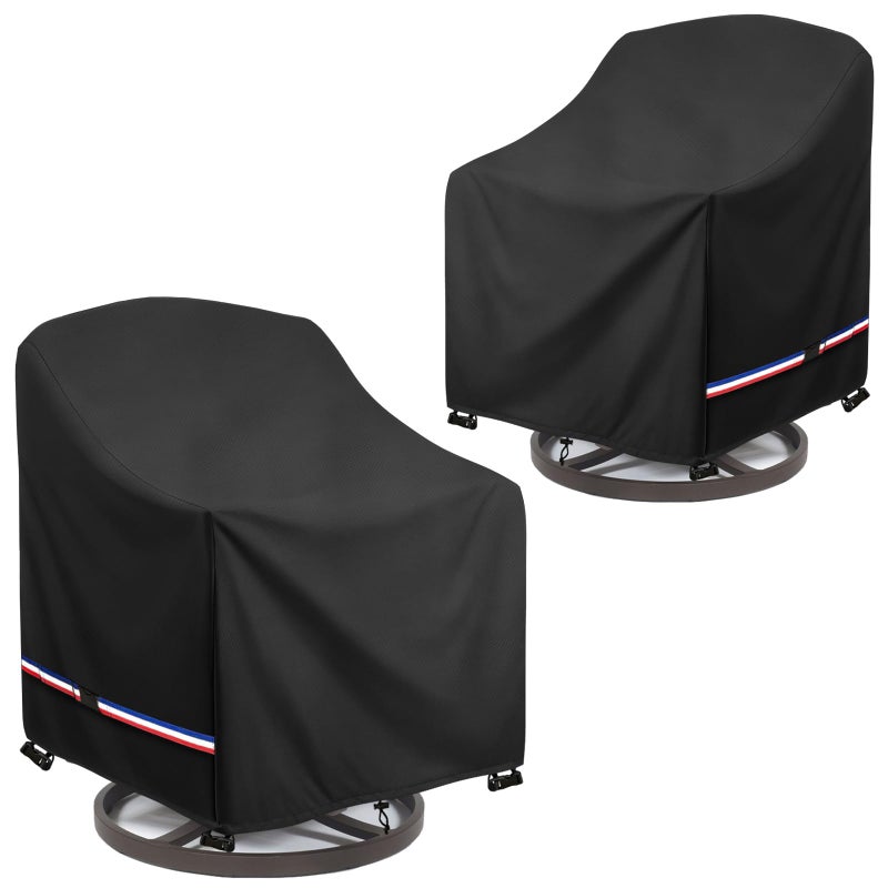 Sobana Patio Chair Covers Waterproof Swivel Outdoor Chair Cover 33W x 35D x 36H Inches Patio Furniture Covers 2 Pack Black - Image 2