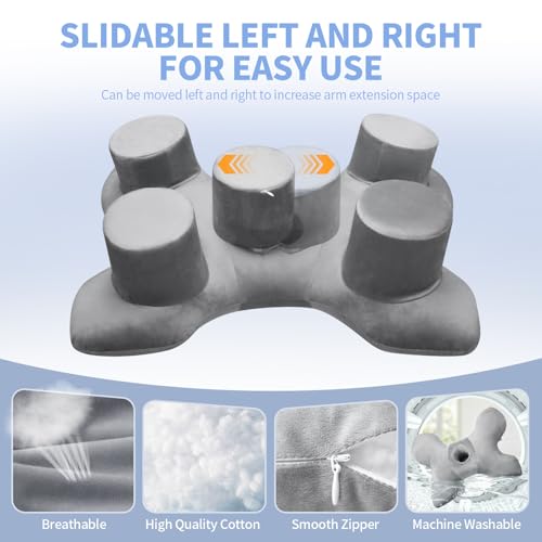 Swaycy Side Sleeper Pillow for Shoulder Pain and Ear Piercing Pillow, Ergonomic Cotton Orthopedic Pillow for Neck Pain Relief, Pressure Release for Pierced Ears & Rotator Cuff, ldeal for Side Sleepers (Gray) - Image 3