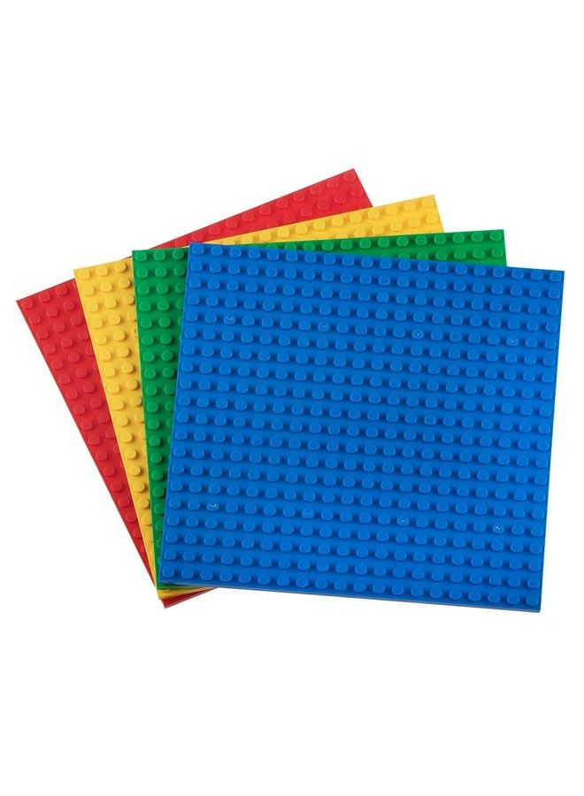 Classic Baseplates 6" X 6" Brik Tower 100% Compatible With All Major Brands ; Building Bricks For Towers And More ; 4 Basic Colors Stackable Base Plates & 30 Stackers  - Image 3