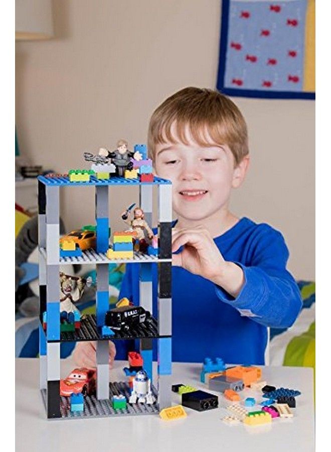 Classic Baseplates 6" X 6" Brik Tower 100% Compatible With All Major Brands ; Building Bricks For Towers And More ; 4 Basic Colors Stackable Base Plates & 30 Stackers  - Image 5