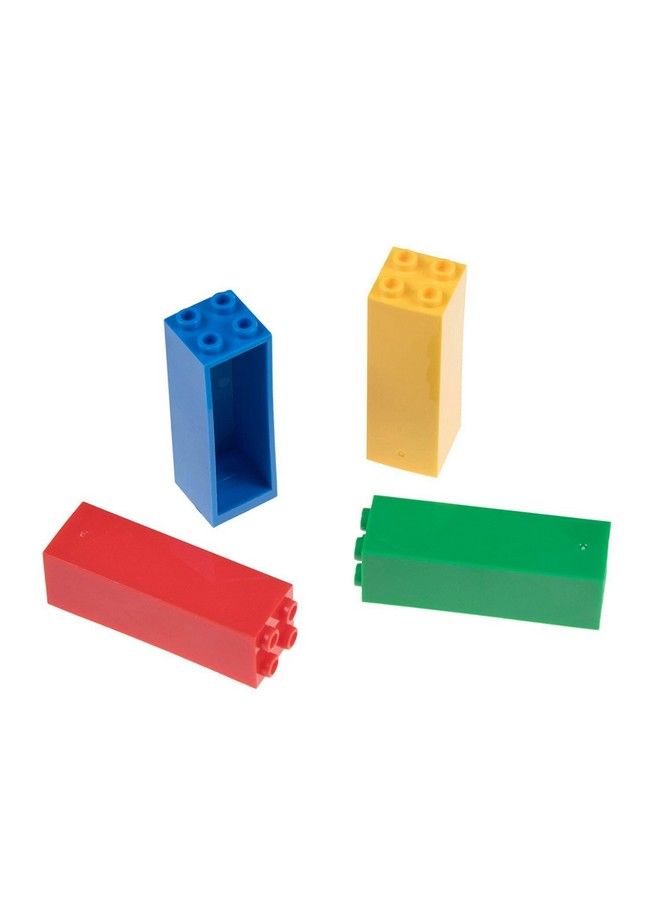 Classic Baseplates 6" X 6" Brik Tower 100% Compatible With All Major Brands ; Building Bricks For Towers And More ; 4 Basic Colors Stackable Base Plates & 30 Stackers  - Image 4