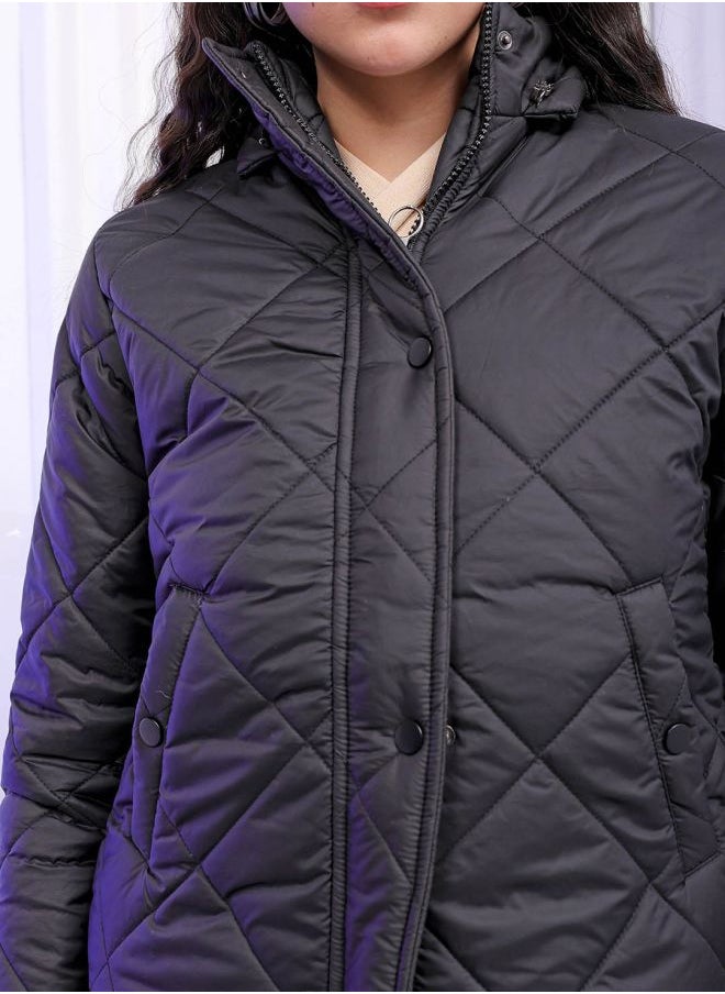 Freehand Women Slim Fit Solid Puffer Jacket  - Image 4