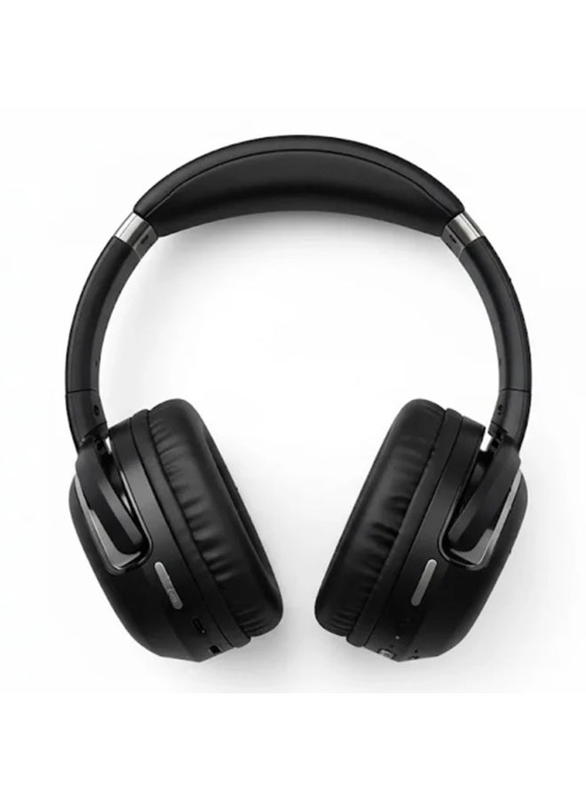 أكس-سكوت سماعات رأس لاسلكية قابلة للطي مع صوت جهير نقي وتأثير جهير مزدوج ووقت تشغيل يصل إلى 22 ساعة وجاهزة للمساعد الصوتي وصوت عالي الدقة وميكروفون عالي الدقة للمكالمات بدون استخدام اليدين ودعم بطاقة TF وتصميم مريح - أسود - Image 2